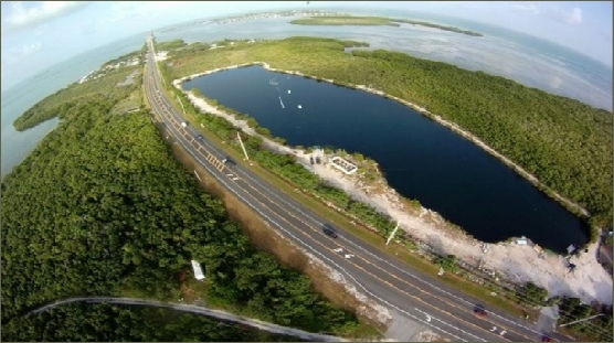 aerial photo of 2.0 cable park Keys Cable in the Florida Keys